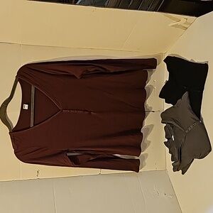 Old Navy Long Sleeve Stretch Vneck Shirts. Set of 3. NWT. Size Large.